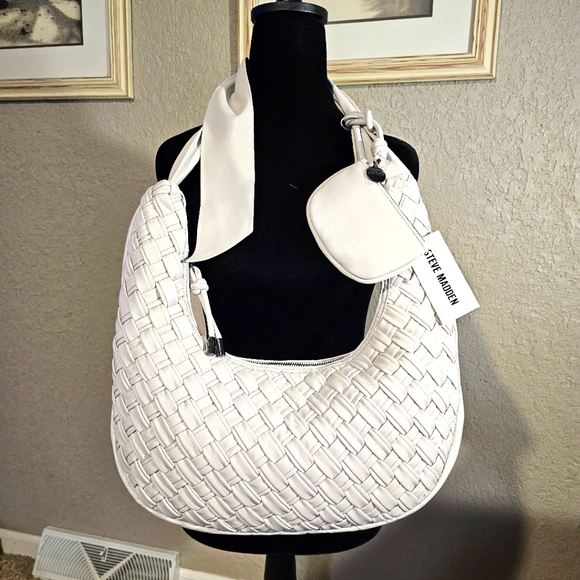 Steve Madden Ginger Woven Shoulder Bag – Chalk (NWT) - Picture 1 of 13